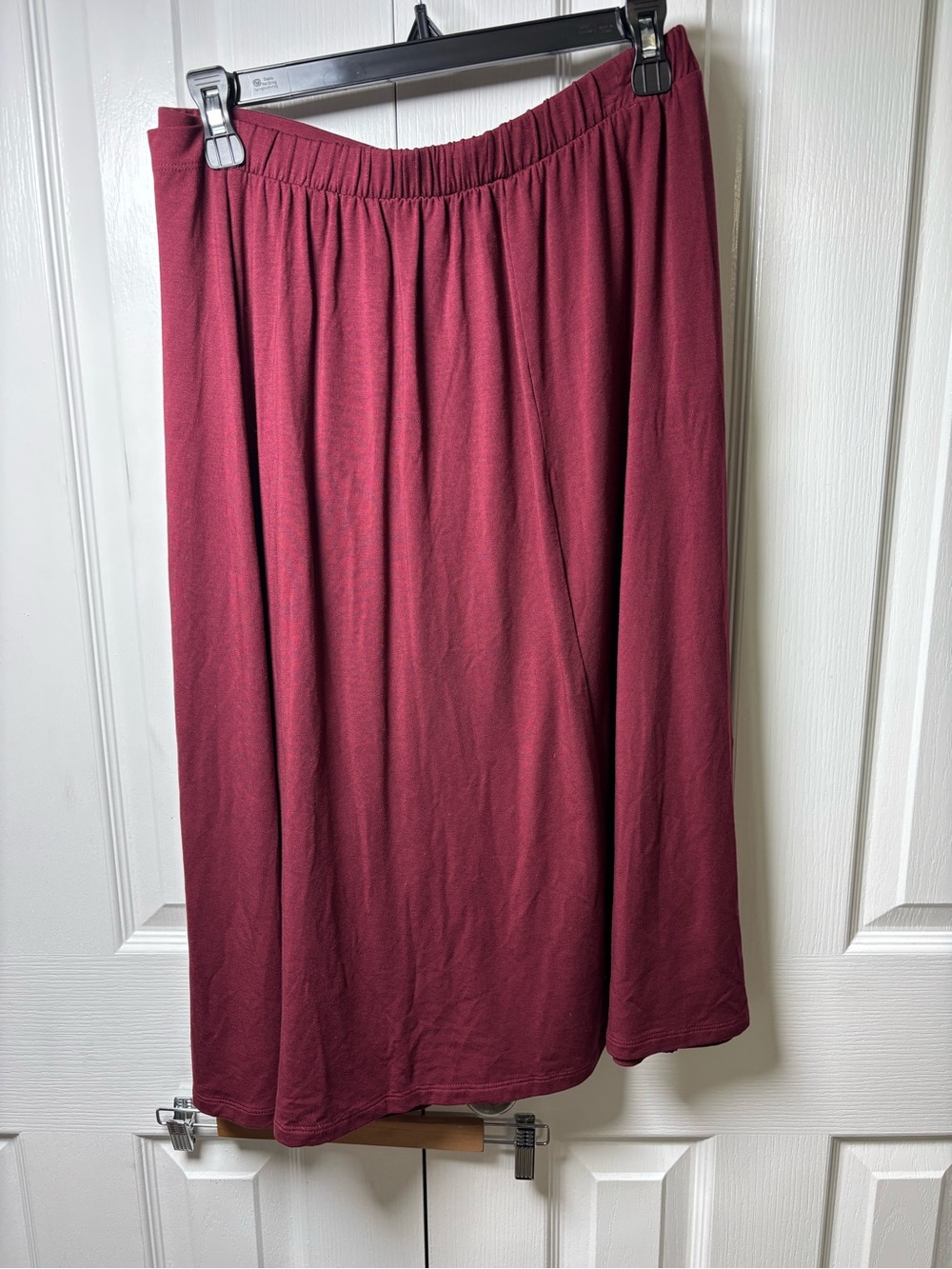 Garnet Hill Burgundy TENCEL Lyocell Button Front A-Line Skirt Women’s Medium NWT - Picture 3 of 10
